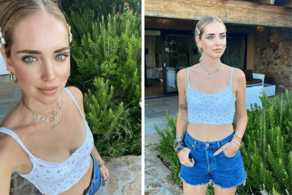 Chiara Ferragni mostra il lato B e fa notare la cellulite